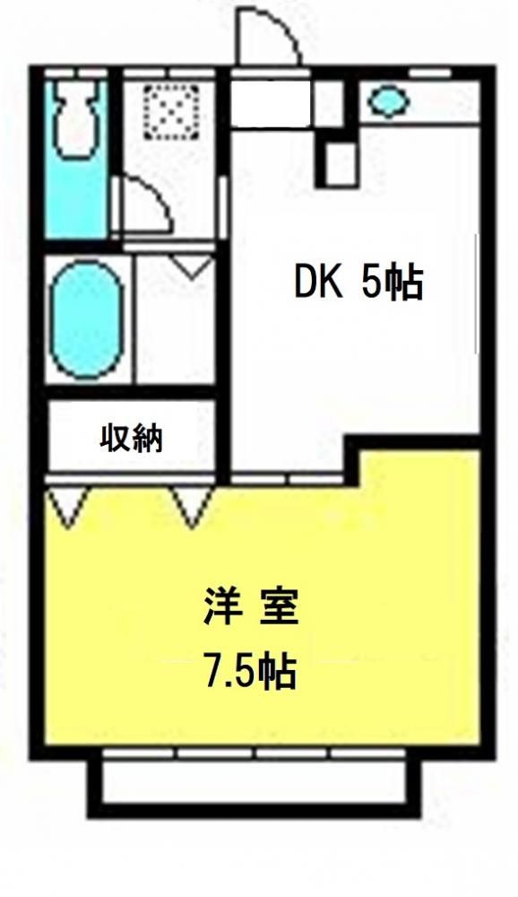 【間取】　広い洋室7.5帖